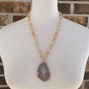 Handmade Colored Stone Pendant Necklace